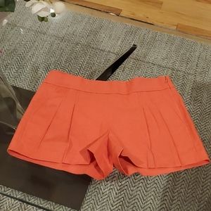 J Crew Coral Pleated Linen Shorts Sz 2